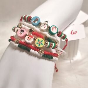 👋 CHRISTMAS STACKING 6 BRACELET SET charm adjustable | Mix And Match 3/$20